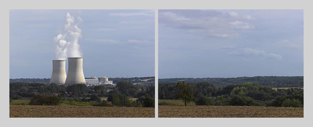 Nuclear power plant - Civeaux - north view - France > diptych 47 x 128 inch > © 2016